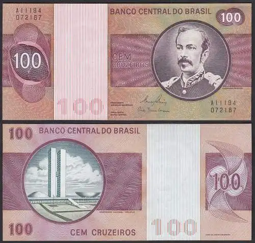 Brasilien - Brazil 100 Cruzados Banknote (1981) Pick 195 Ab UNC Sig.20  (21071