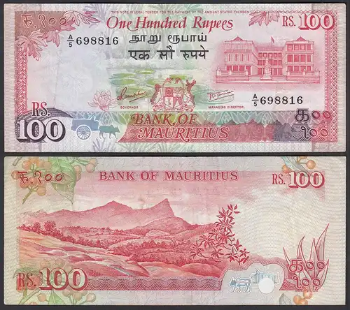 Mauritius - 100 Rupees Banknote (1986) Pick 38 ca. VF (3)    (25352