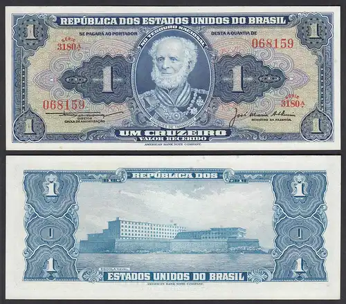 Brasilien - Brazil 1 Cruzaros (1954-58) Pick 150c UNC (1) sig.5  (25076
