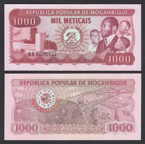 MOSAMBIK - MOZAMBIQUE 1000 Meticais 1980 Pick 128 UNC (1)  (26384