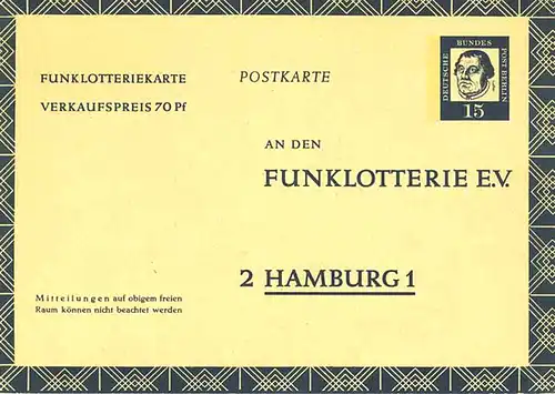Berlin Funklotterie Postkarte FP 7 * 1963      (0239