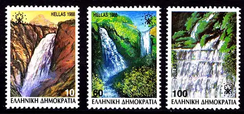 Griechenland Greece MiNr.1692/94 Wasserfälle **  (8171