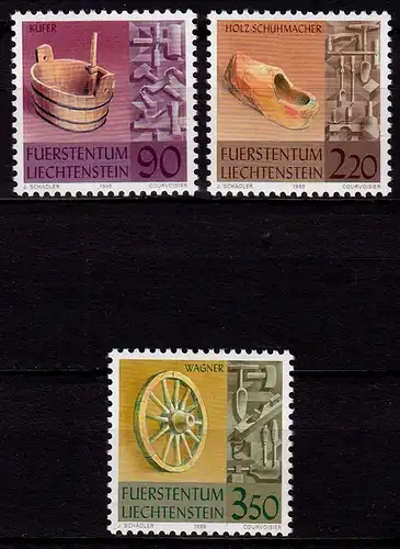 Liechtenstein Altes Handwerk 1998 Mi. 1180-82 ** unter Postpreis  (c107
