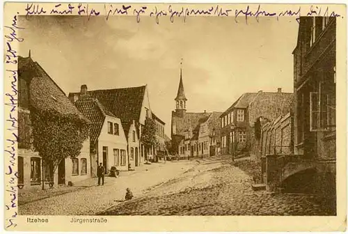 AK  Itzehoe Jürgenstrasse 1925 gelaufen n. Lassen/Pommern  (2044
