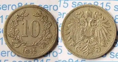 Österreich Austria 10 Heller 1915 (p360