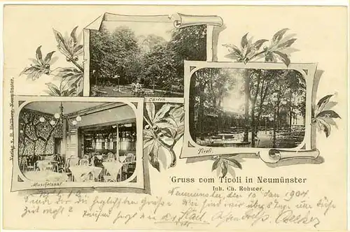 AK Ticoli Neumünster  Garten  Muschelsaal 1903   (2103