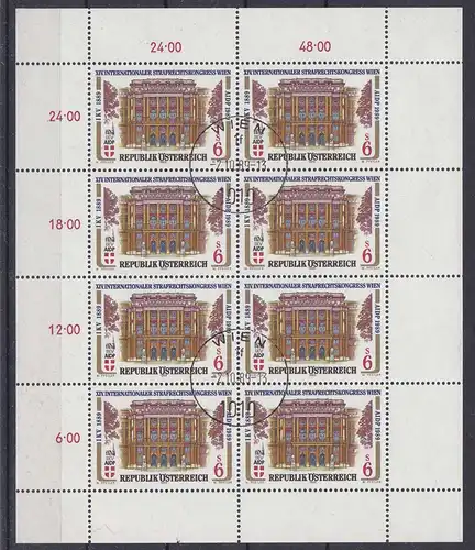 Österreich - Austria - Mi.Nr. 1971 Kleinbogen gest. 1989 Justizpalast (11075