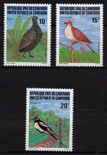Kamerun Cameroon  Vögel Birds Wildlife 1982  **  Mi. 985-987 (9652