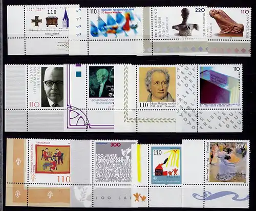 Bund Lot aus 1999 ** Eckrand links unten (7264