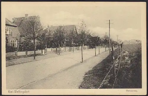 AK Kiel -Wellingdorf Wehdenweg schöne alte Strassenkarte (13178