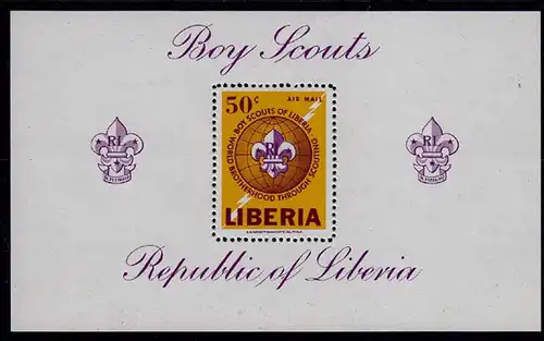 LIBERIA Pfadfinder Boys SCOUTS Block S/Sheet ** (7228