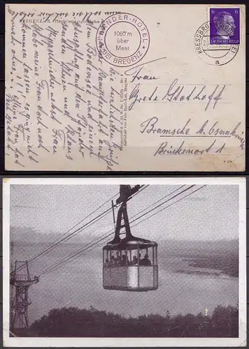 Kressbronn Bodensee AK nach Bramsche Seilbahn 1944  (10238