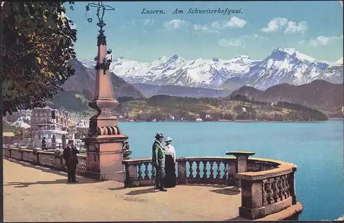 AK Luzern Am Schweizer Hofquai 1913 Schweiz  (12621