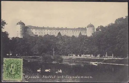 AK Schweden Upsala Slottet och Svandammen     (12653