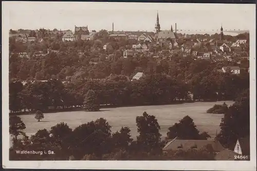 AK Waldenburg Sachsen Gesamtansicht 1932 gelaufen nach Geising   (12649