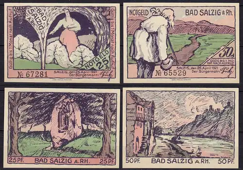 Rheinland-Pfalz - Bad Salzig - 25 u. 50 Pfennig Notgeld 1921     (11444