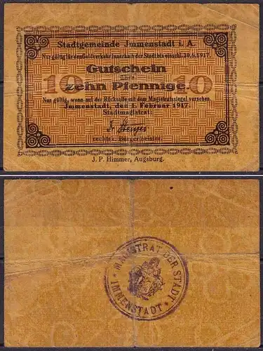 Bayern - Immenstadt 10 Pfennig  Notgeld 1917 Magistrat-Stempel (ca915