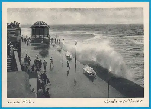 AK Nordseebad Borkum Springflut Wandelhalle  (2335