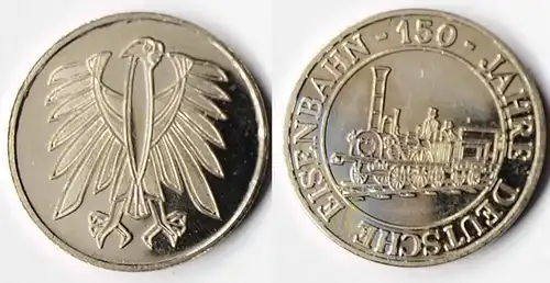 Medaille 150 Jahre Deutsche Eisenbahn     (r355