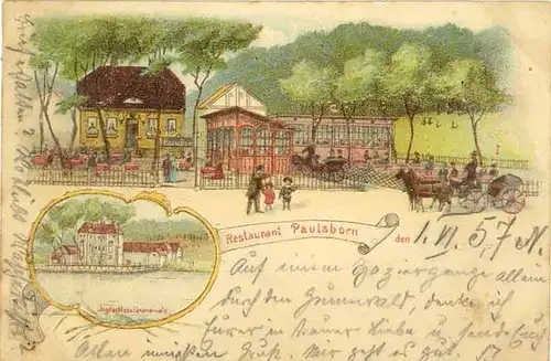 AK Litho Jagd Grunewald Restaurant Berlin Zehlend. (1935