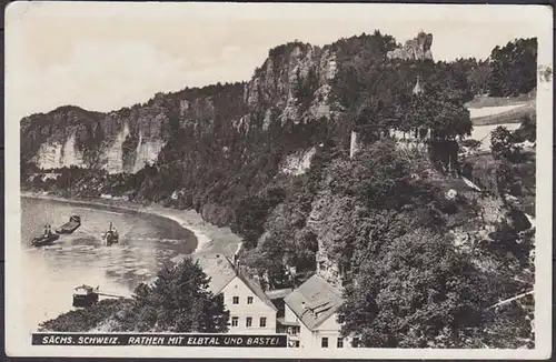 AK Sächsischen Schweiz Rathen Elbtal und Bastei    (4582