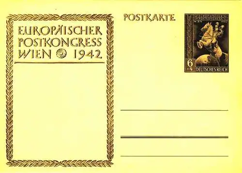 3.Reich WW2 Ganzsache P295a Europa Postkongress 1942 * ungebraucht  (0259