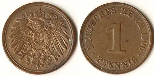 1 Pfennig Kaiserreich 1906 A Jäger 10 ansehen (9394