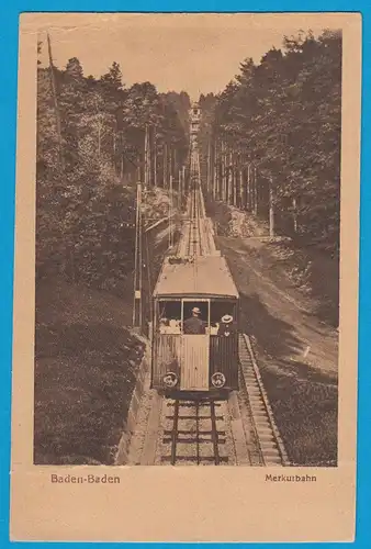 AK Baden-Baden Merkurbahn Eisenbahn Lokomotive  (1661