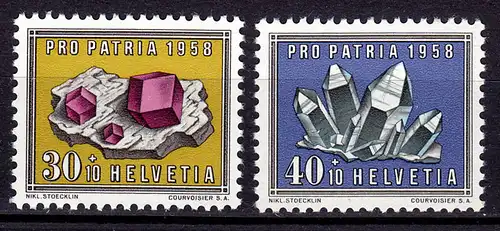 Schweiz Swiss Switzerland Mi. 660/61 Pro Patria 1958 die 2 Höchstwerte ** (11209