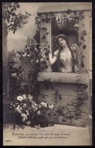 AK Jugendstil Gretchen Spruch Gedicht  (b412