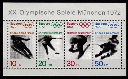 GERMANY S/SHEET WINTER OLYMPICS 1972 Block ** 6 MNH  (6750