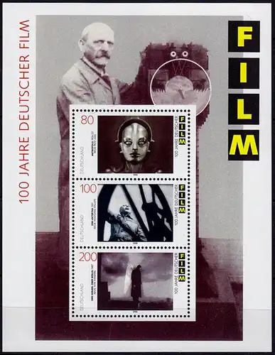 GERMANY S/SHEET 100 years German movie Block 33 ** MNH  (6764