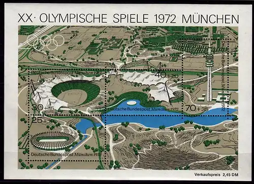 GERMANY S/SHEET 1972 SUMMER OLYMPICS Bl.7 MNH  ** (6751