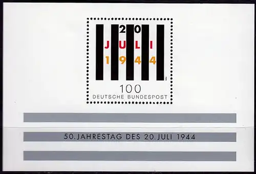 GERMANY S/SHEET 50 Years NAZI RESISTANCE Block 29 ** MNH (6760