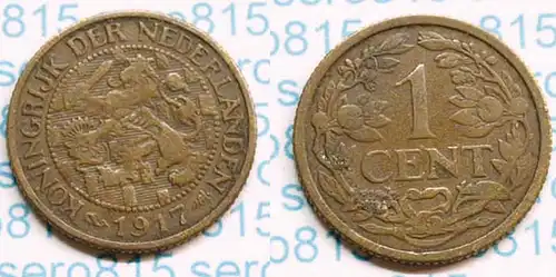 Niederlande NEDERLAND 1 Cent 1917 (b486