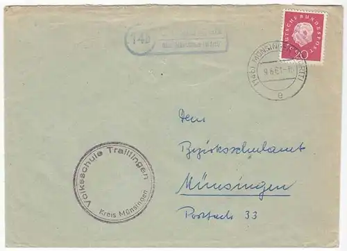 Posthilfstelle/Landpost Trallfingen über Münsingen 1961 (10442