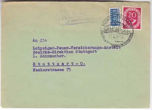 Posthilfstelle/Landpost Hohenberg über Ellwangen 1953 (10441