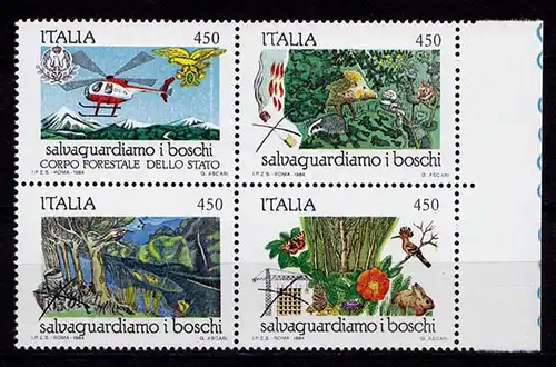 Italien Naturschutz 1879-82 Waldbrand 1984 ** (b617