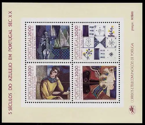 Portugal 1985 500 Jahre Azulejos Block 49 ** postfrisch MNH   (d327