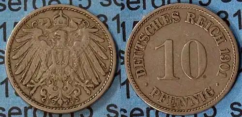 10 Pfennig Kaiserreich EMPIRE 1901 F Jäger 13   (7093