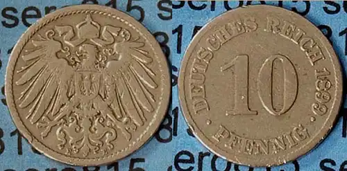 10 Pfennig Kaiserreich EMPIRE 1899 E Jäger 13 (7092