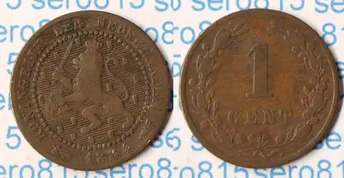 Niederlande Netherlands 1 Cent 1884  (p259