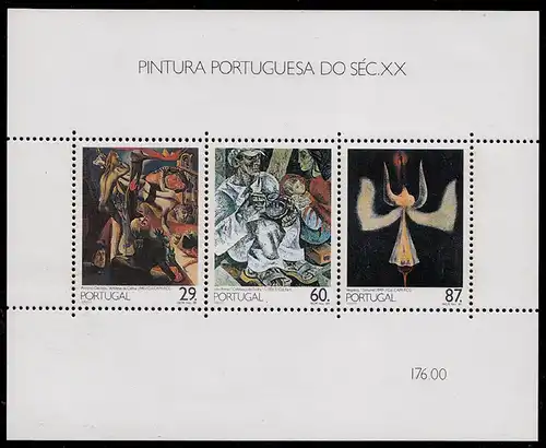 Portugal 1989 Gemälde 20.Jahrhundert BLOCK 63 ** postfrisch MNH   (d342