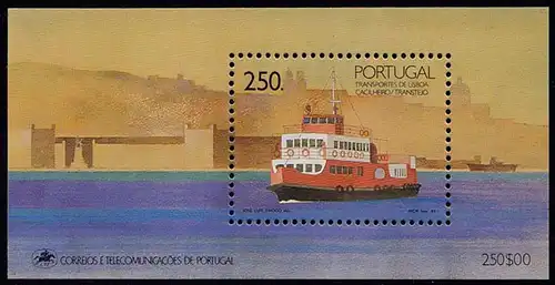 Portugal 1989 Schiff Fähre Fährschiff BLOCK 65 ** postfrisch MNH   (d348