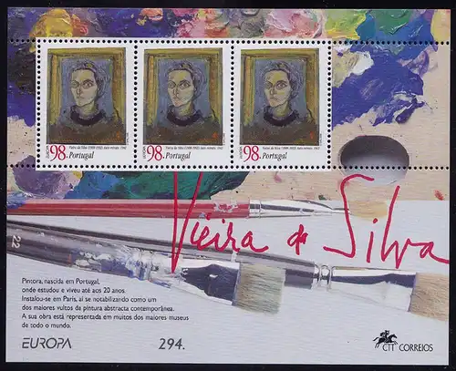 Portugal 1996 Europa da Silva Block 113 ** postfrisch MNH    (d352