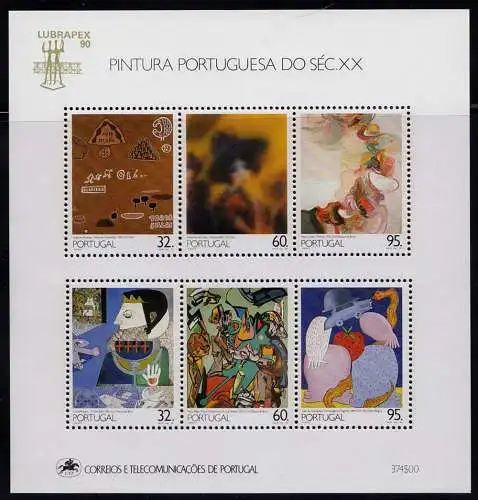 Portugal 1990 Gemälde 20. Jahrhundert Block 74 ** postfrisch MNH  (d356