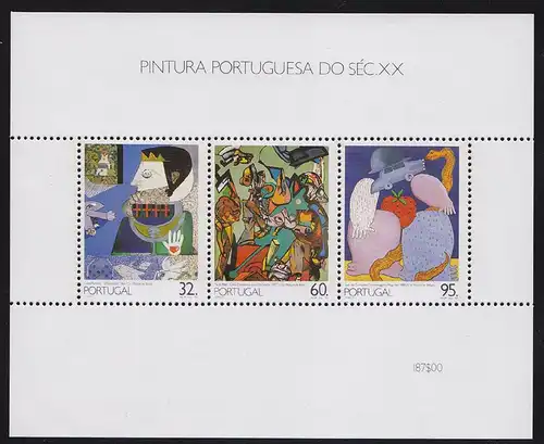 Portugal 1990 Gemälde 20.Jahrhundert BLOCK 73 ** postfrisch MNH  (d357
