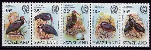 Swaziland Vögel Birds Wildlife 1984 5er Str. **  Mi. 449-453  (9485