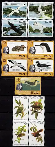 Palau Islands Vögel Birds 1983 + 1984 + 1985  ** Mi.  5-8 + 47-50 + 65-69  (9636