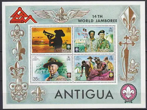 Antigua Pfadfinder SCOUTS Block S/Sheet  ** MNH   (5282